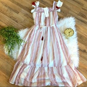 Boho Red and White Modern Times Dress
